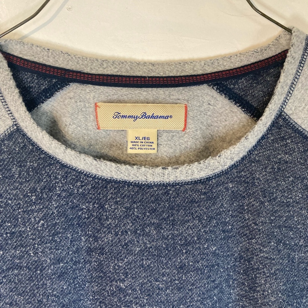 Tommy Bahama Blue and Gray Crewneck Sweater